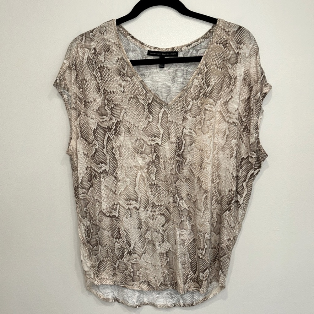 White House Black Market snake pattern  Jetsetter Tee in Medium.